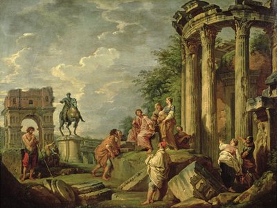 Peasants Amongst Roman Ruins, 1743 by Giovanni Paolo Pannini